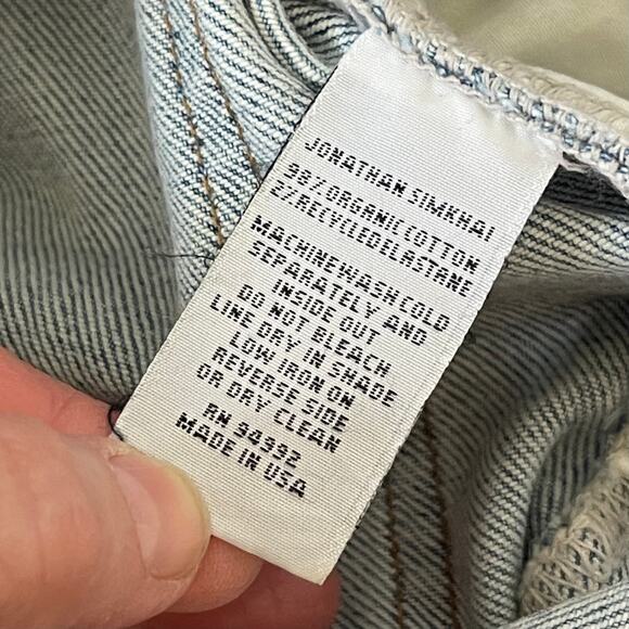 Jonathan Simkhai Standard River Straight Leg Patchwork Jeans - Blue - Size 26 - Picture 7 of 7